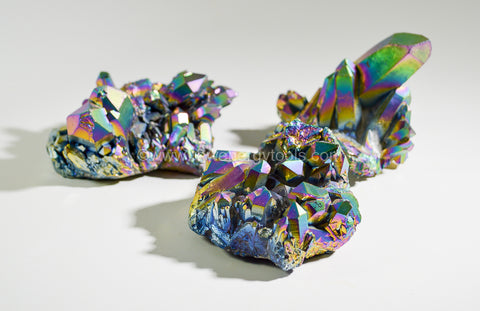 Titanium Aura Quartz Cluster