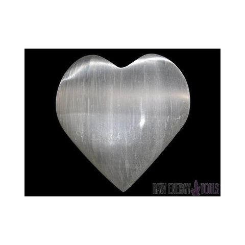 Selenite Puffy Heart